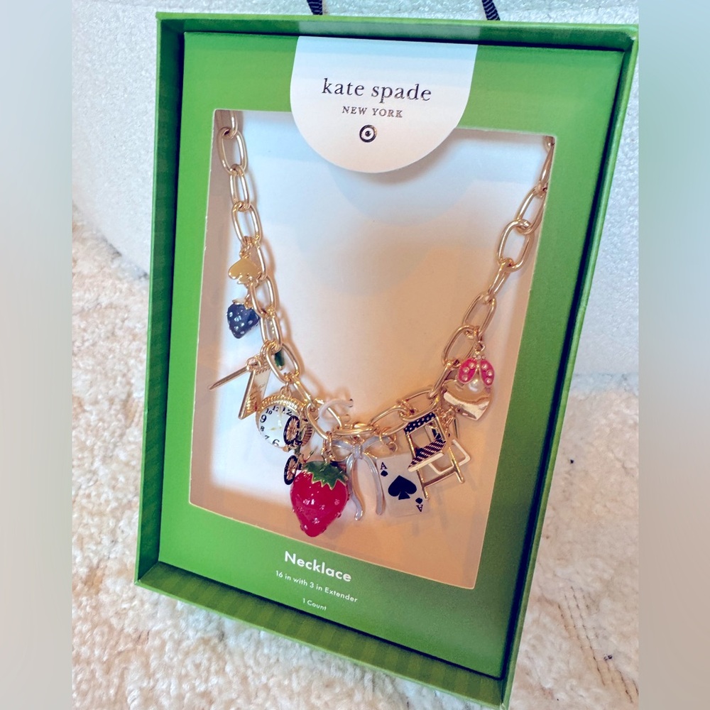 KATE SPADE x Target Charm Necklace Gold NIB - Picture 6 of 8